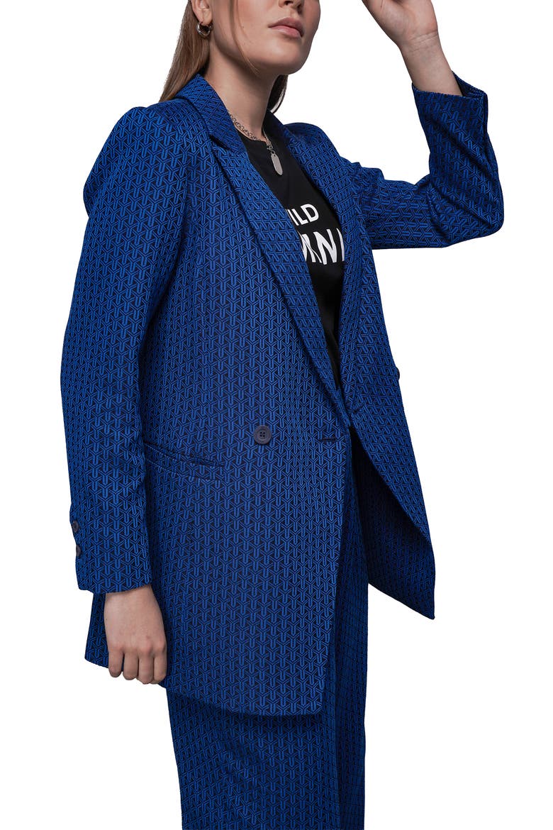 The Empower Jacquard Double Breasted Blazer, Alternate, color, COBALT BLUE
