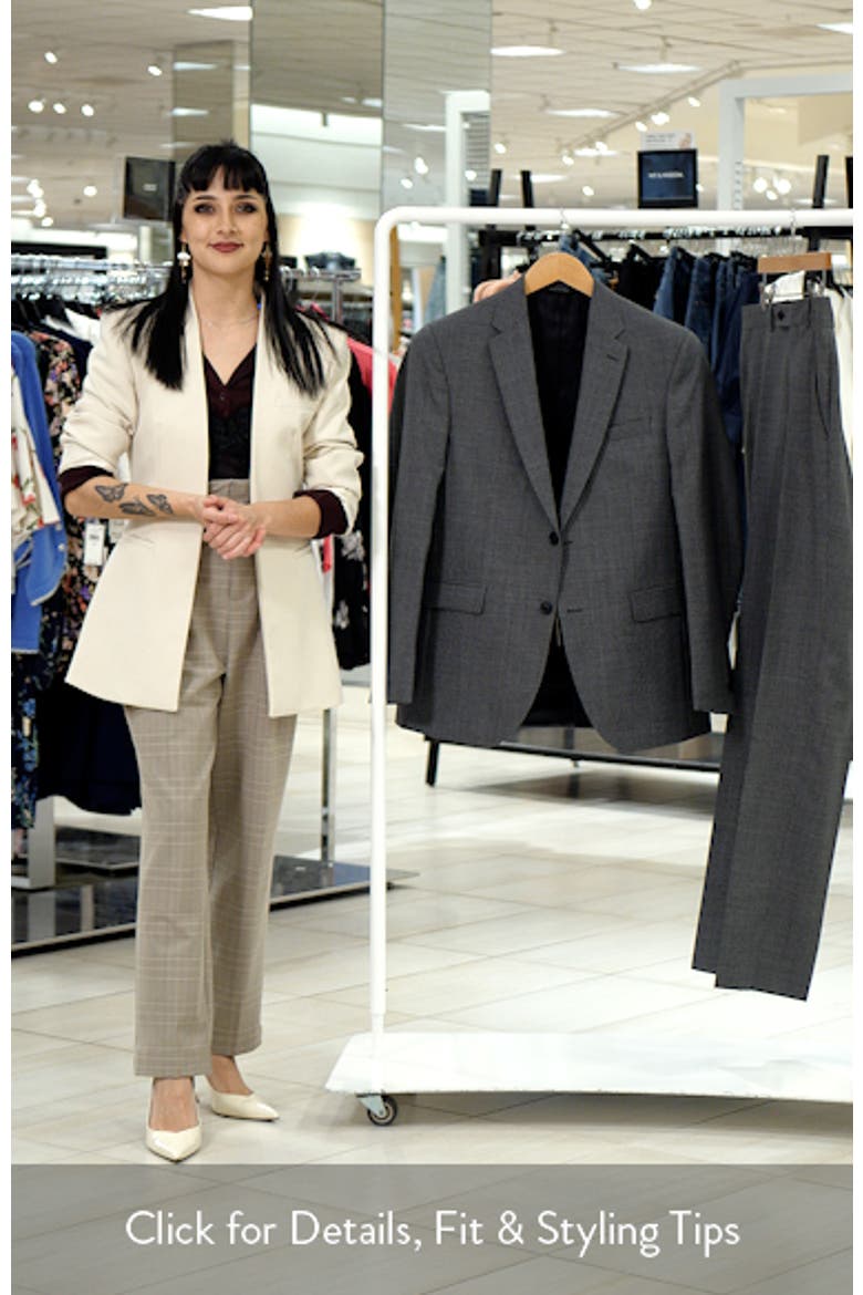 Ross Slim Fit Tick Weave Wool Suit video