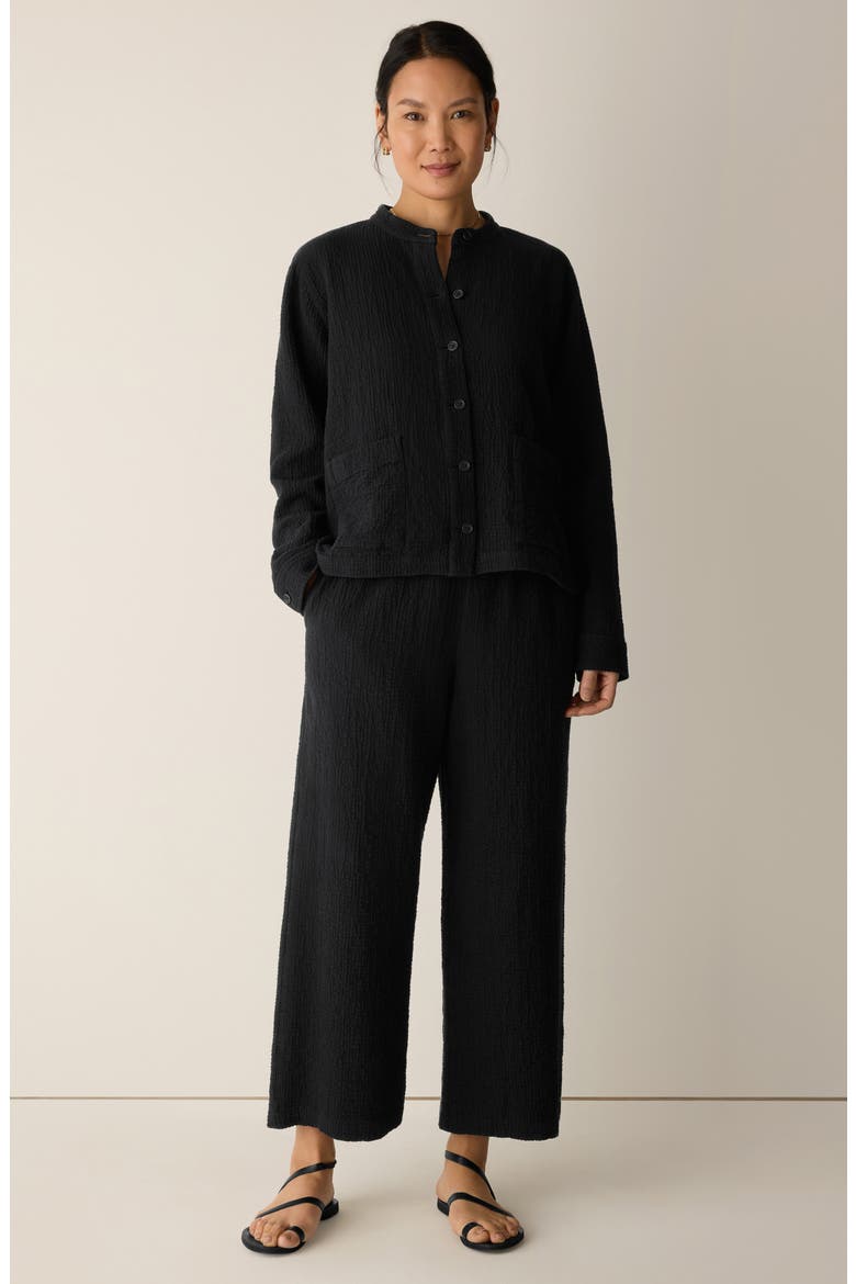 Stretch Organic Cotton Ankle Lantern Pants, Alternate, color, BLACK