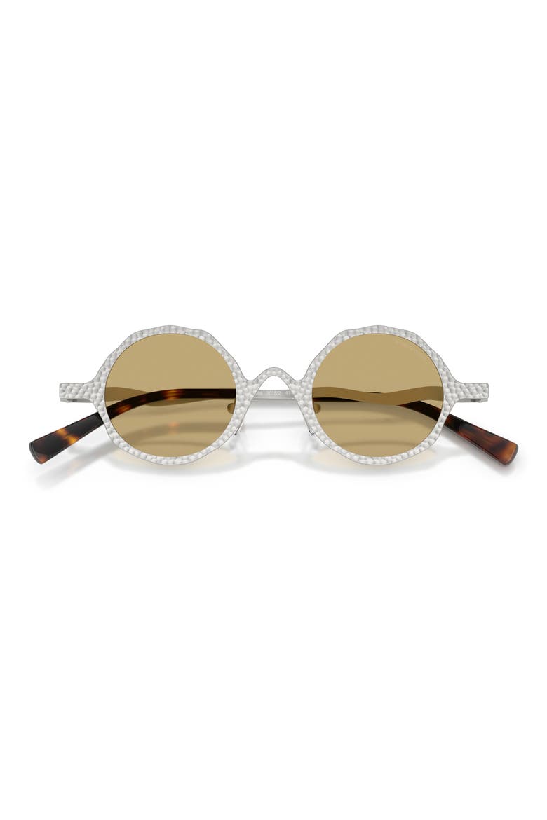 41mm Round Sunglasses, Alternate, color, MATTE SILVER/ GREEN