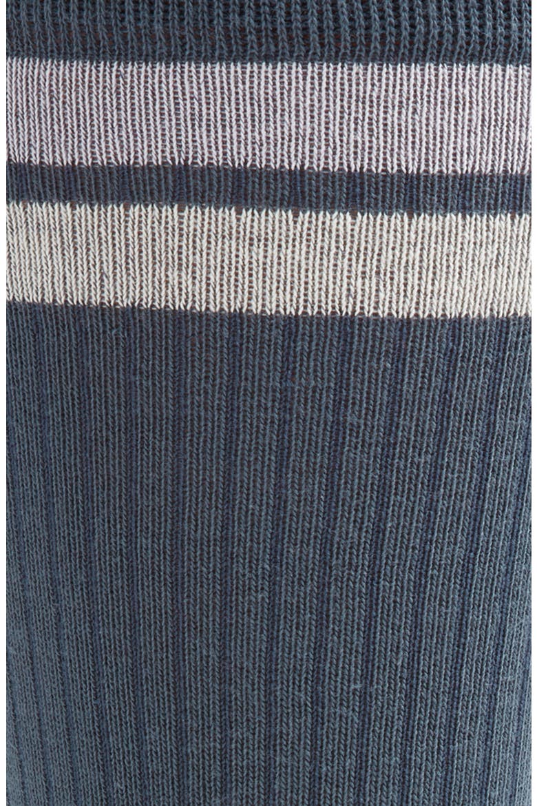 Ribbed Cotton Blend Athletic Socks, Alternate, color, BLUE ORION