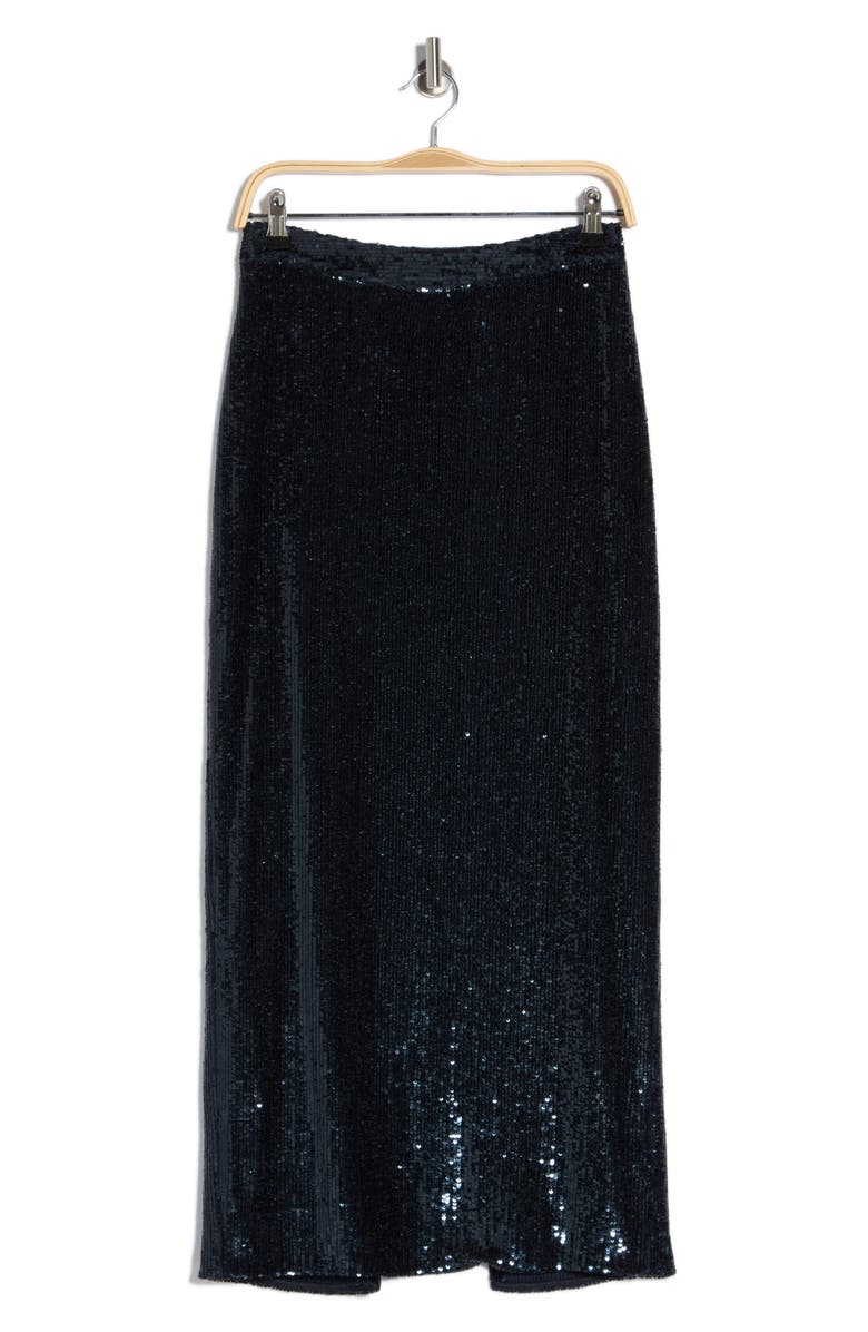 TWP Gwyneth Sequin Midi Skirt, Main, color, Midnight