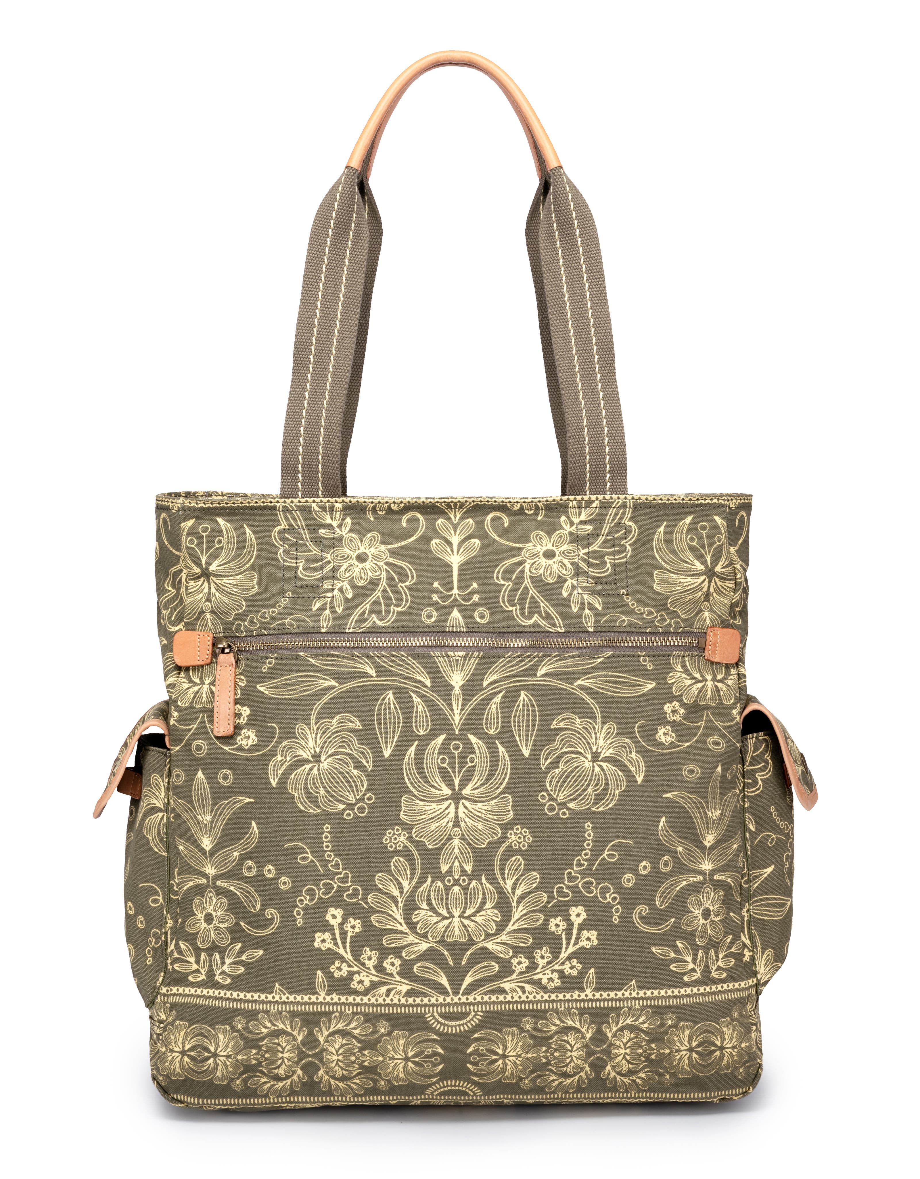 TSD Brand Valley and Sky Spacious Adventure Tote, Alternate, color, Olive Cream