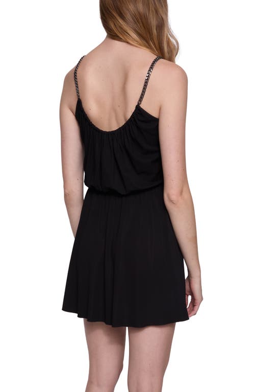 Rebecca Minkoff Serena Chain Strap Minidress In True Black