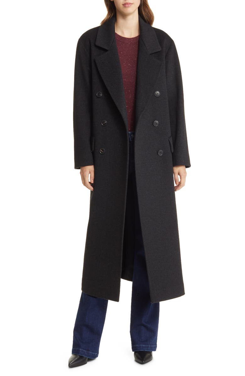 Fleurette Hutton Double Breasted Wool Coat, Alternate, color, 