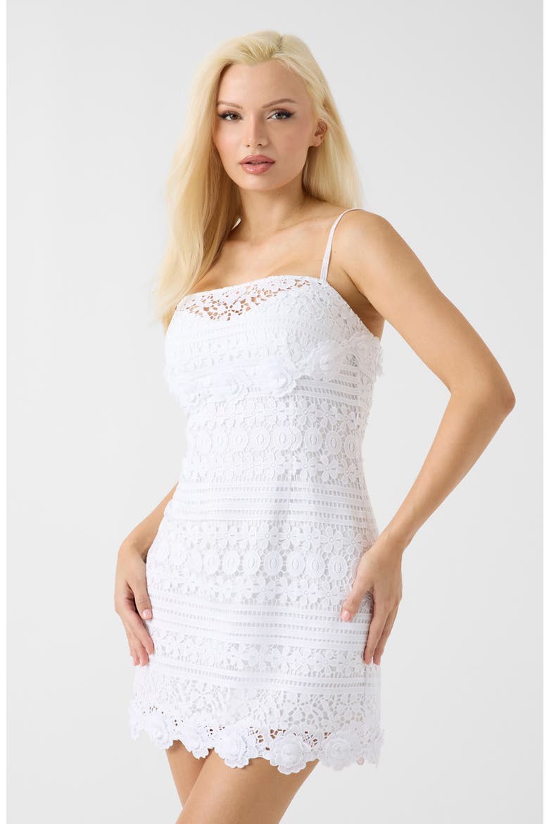Natasha Lace Minidress, Alternate, color, WHITE