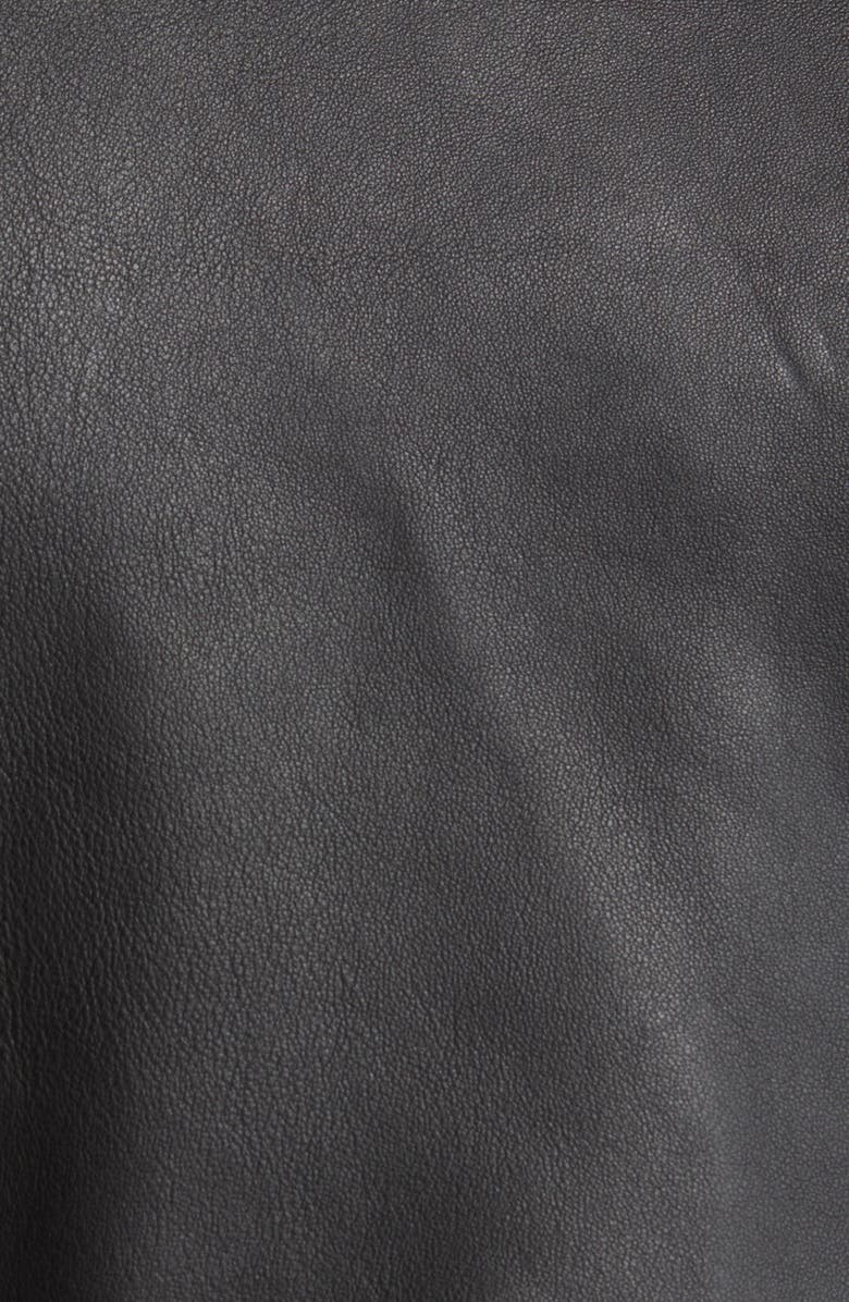 Schott NYC Long Leather Moto Jacket, Alternate, color, Black