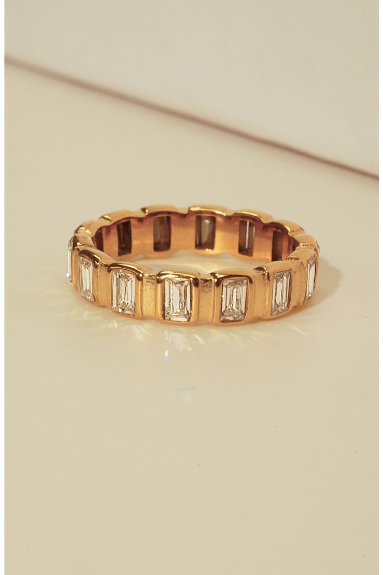 Vyronas Cubic Zirconia Eternity Band Ring, Alternate, color, GOLD