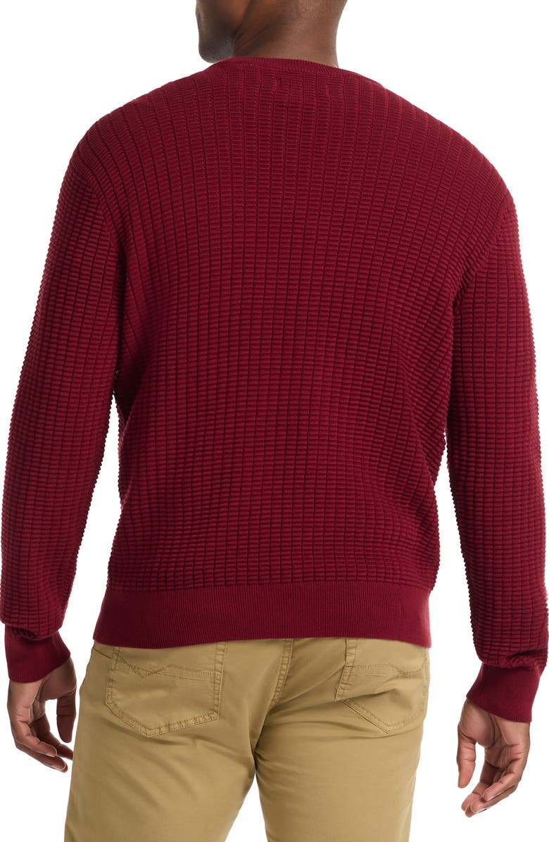 Robert Graham Dobbs Waffle Knit Sweater, Alternate, color, Burgundy