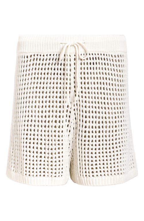Allsaints Womens Paloma Crochet Knitted Shorts Chalk White Xs In White