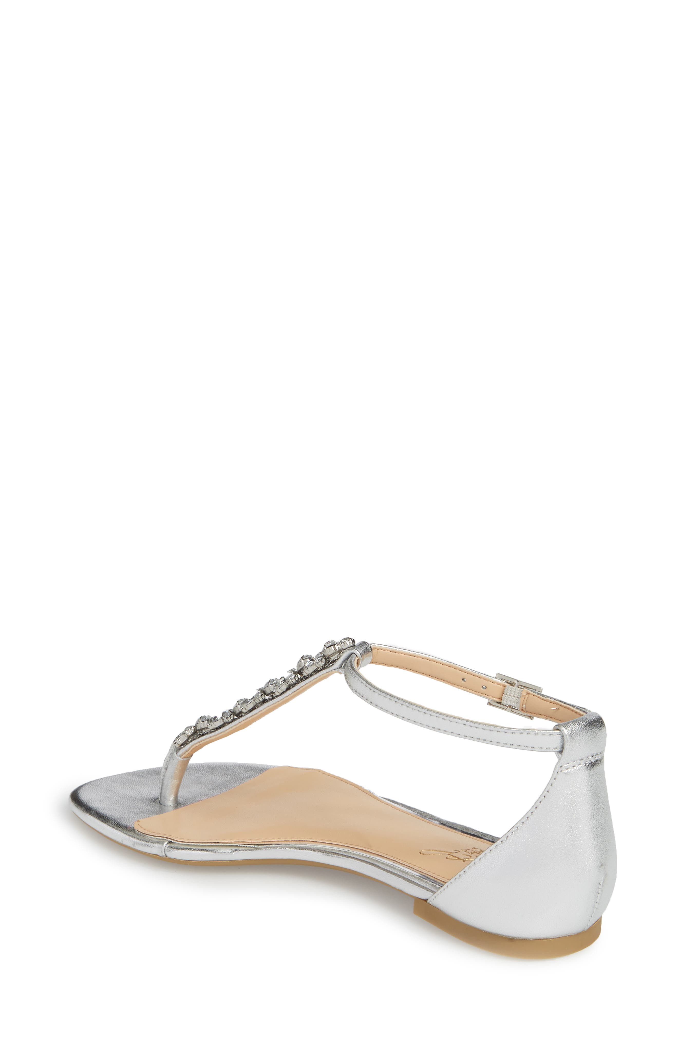 Jewel Badgley Mischka Carrol Embellished T-Strap Sandal, Alternate, color, 