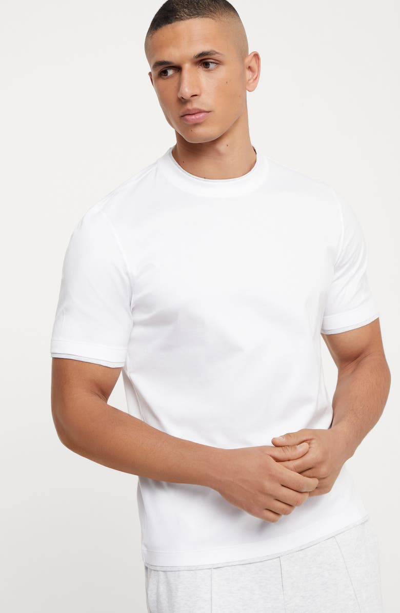 Brunello Cucinelli T-shirt with faux-layering, Alternate, color,
