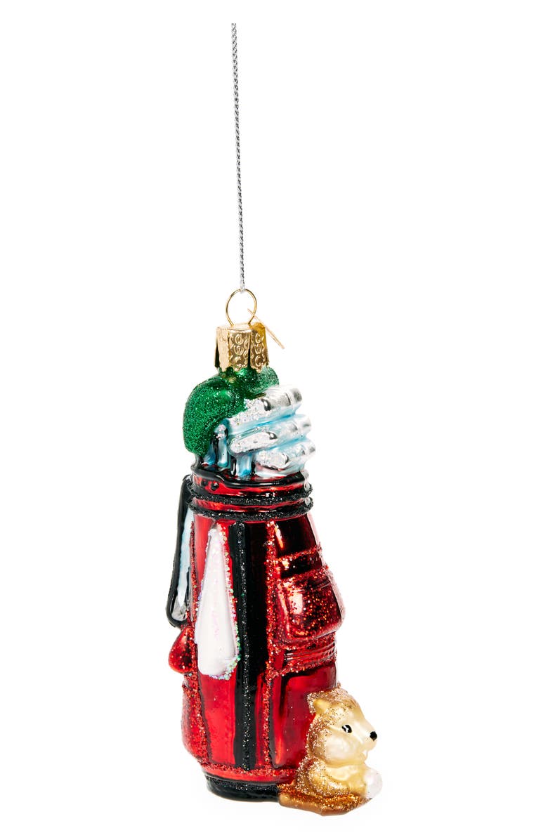 Old World Christmas Golf Bag Glass Ornament, Main, color, Red/ Green/ Silver