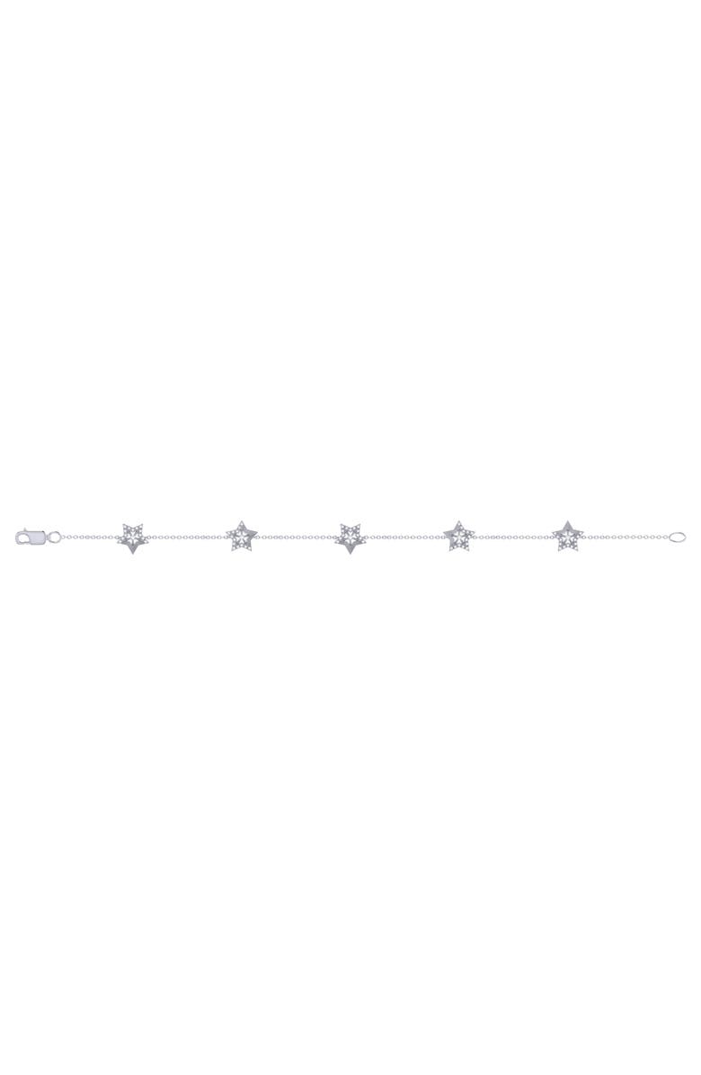 LuvMyJewelry Lucky Star Sterling Silver Diamond Bracelet, Alternate, color, 