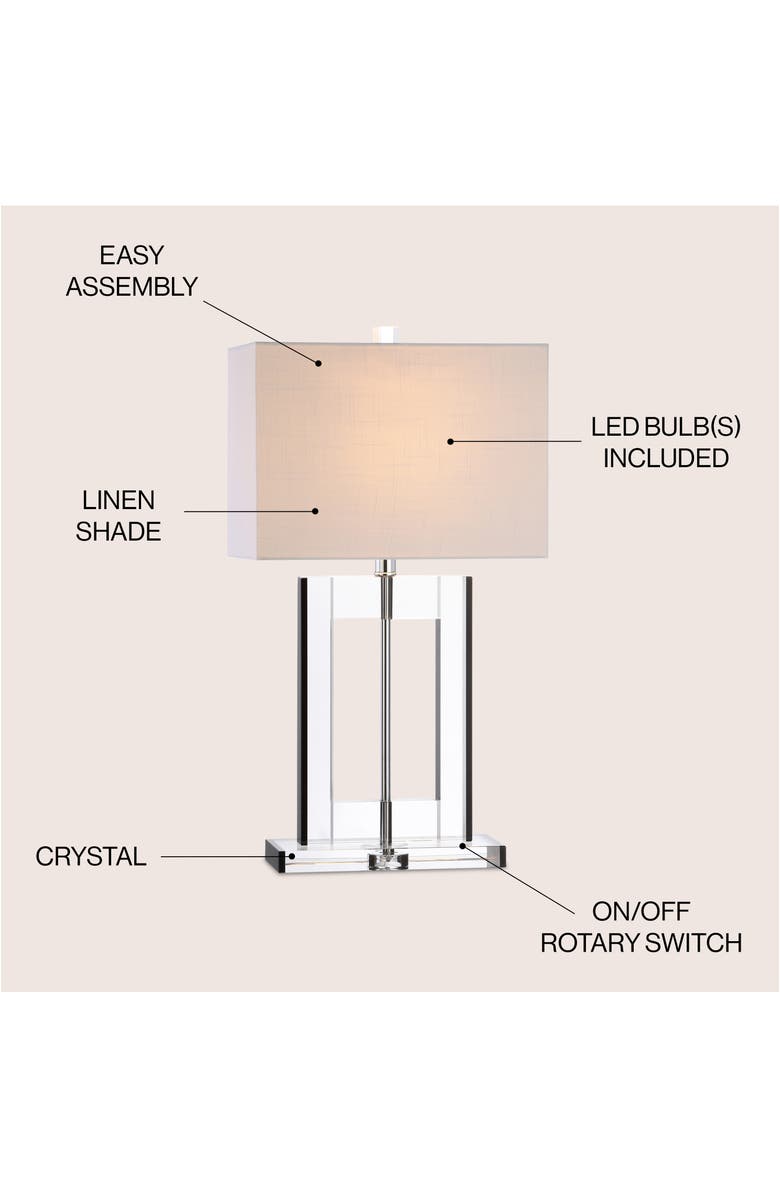 JONATHAN Y Parish 26" Crystal LED Table Lamp, Clear/Black, Alternate, color, Clear/Black