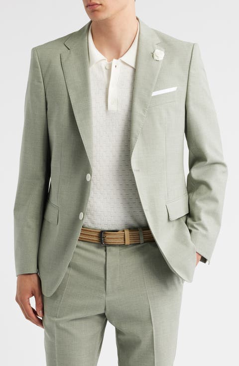 Hutson Slim Fit Microcheck Wool Blend Sport Coat
