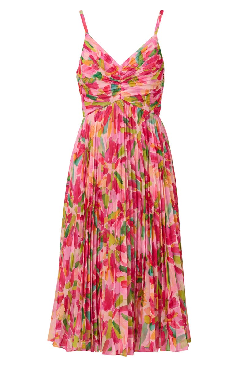Adrianna Papell Pleated Cocktail Midi Dress, Alternate, color, 