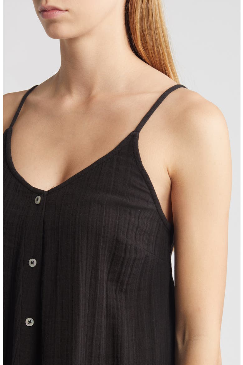 Premium Surf Cotton Gauze Minidress, Alternate, color, BLACK