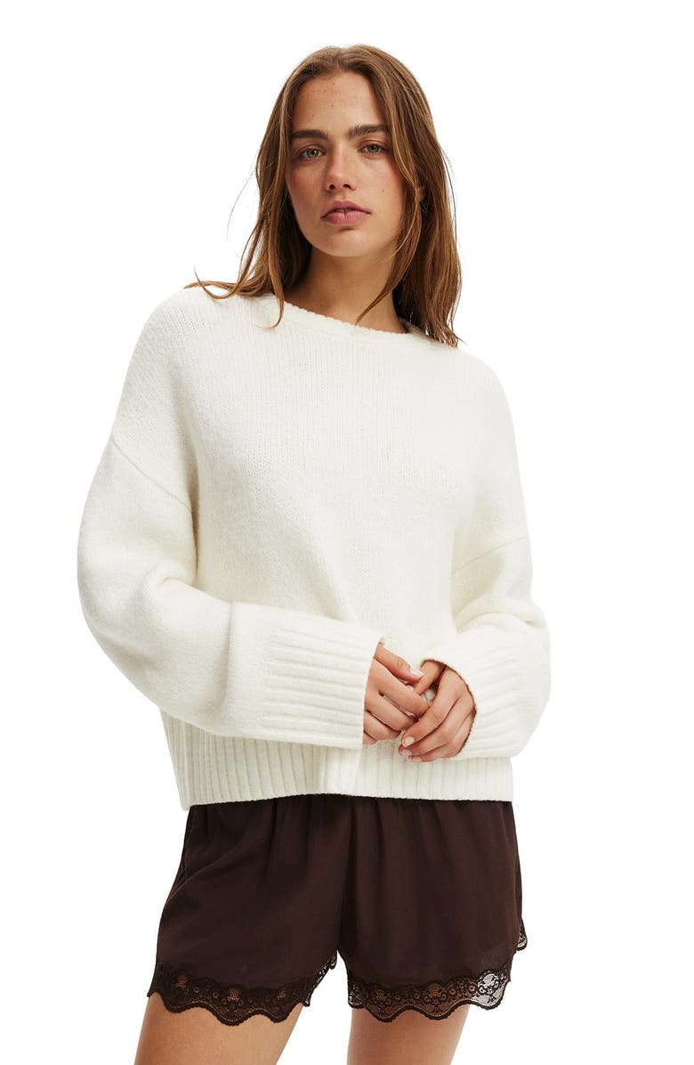 Cotton On Women's Cotton Crew Neck Sweater, Main, color, Total Eclipse