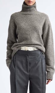 Róhe Wool Blend Mouliné Turtleneck Sweater
