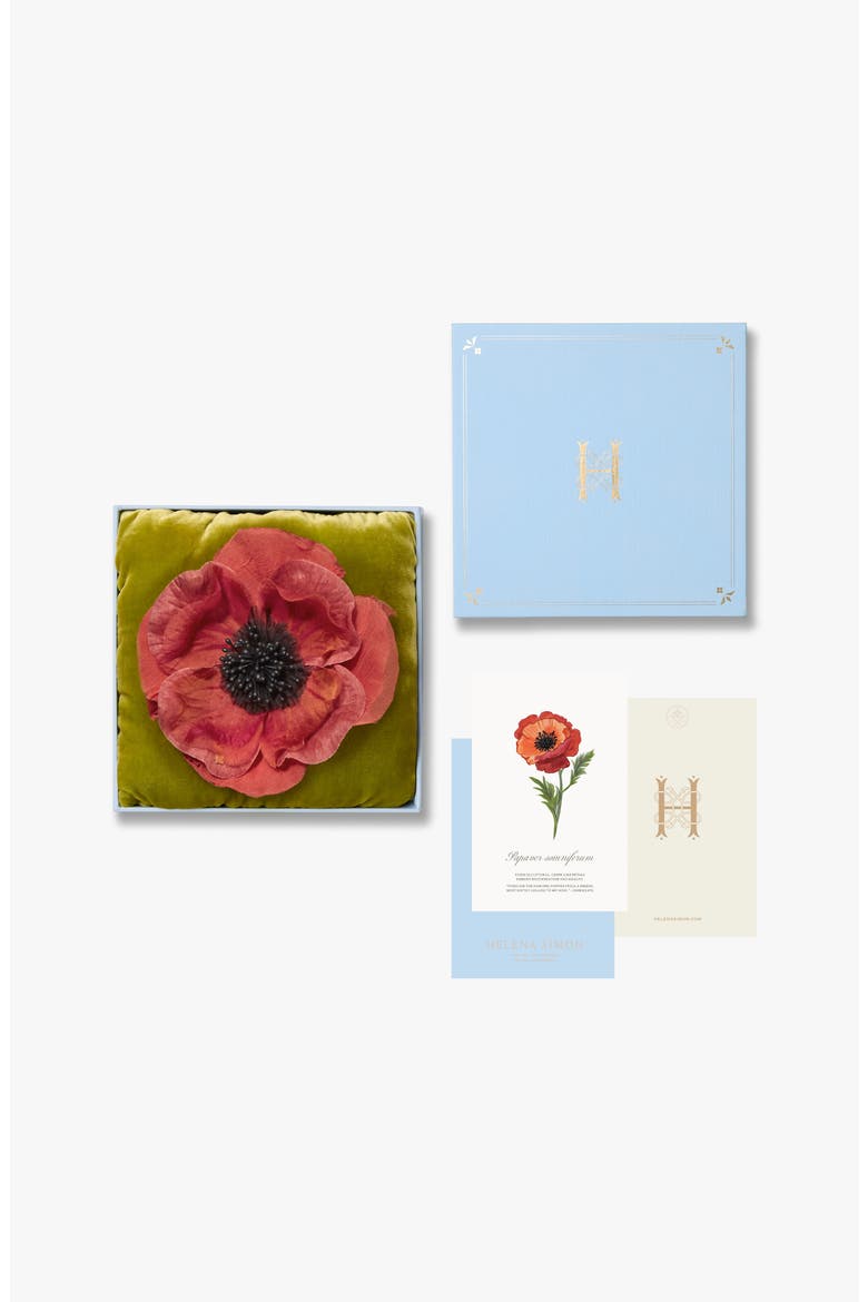 The Orange Poppy Floral Brooch, Alternate, color, Orange
