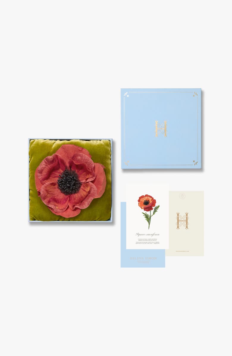 Helena Simon The Orange Poppy Floral Brooch, Alternate, color, Orange