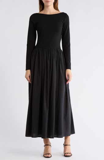 WAYF Colorblock Long Sleeve Dress