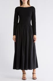 WAYF Colorblock Long Sleeve Dress