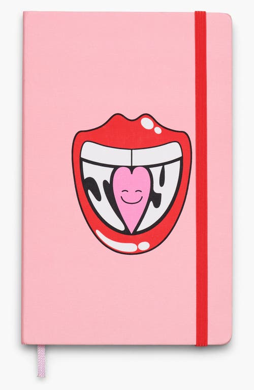 Moleskine x Marc Jacobs Joy Large Hard Cover Ruled Notebook in Red /Pink Mouth 
