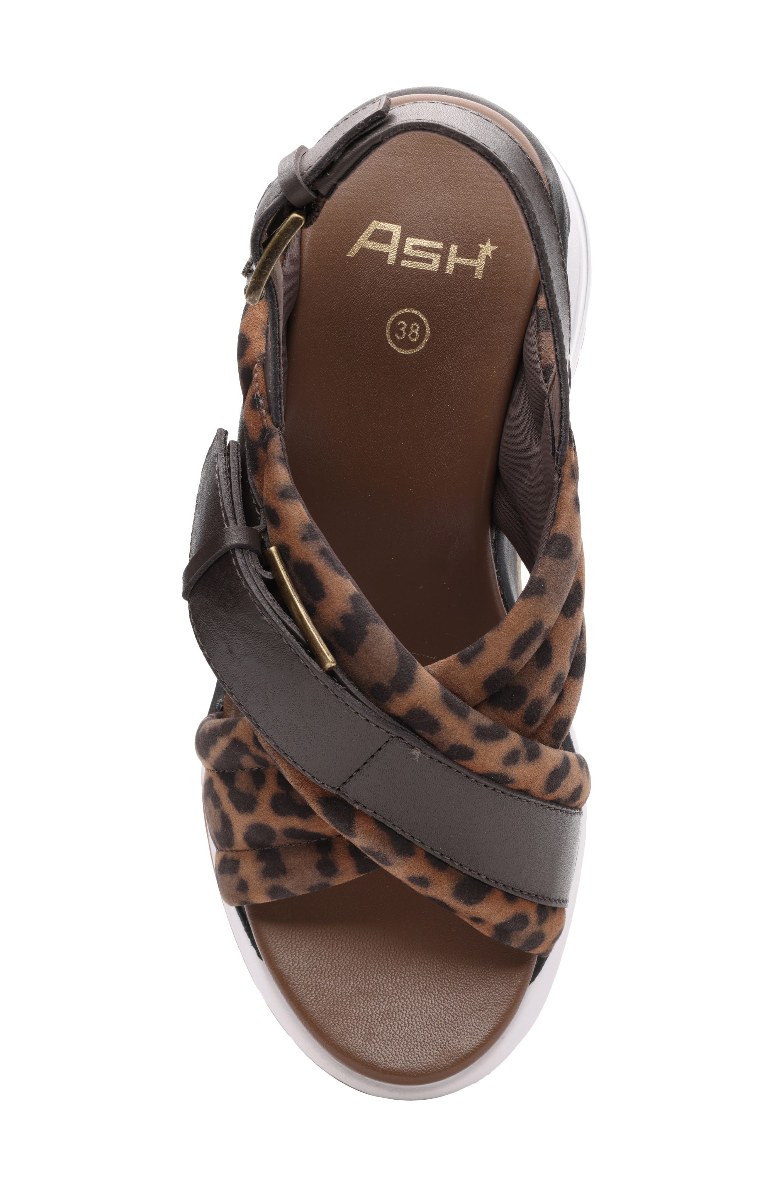 Ash Dixie Bis Leopard Slingback Slide Sandal, Alternate, color, 