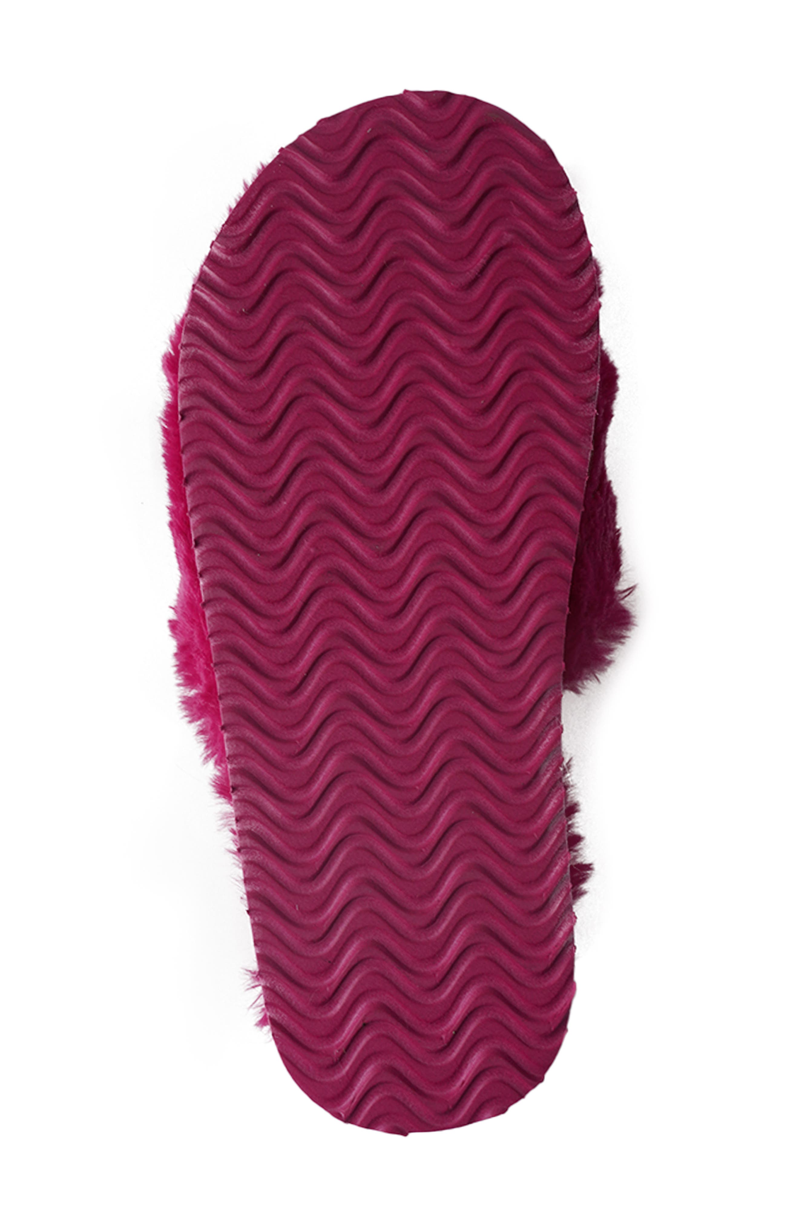 Zazas Faux Fur Slide Sandal, Alternate, color, FUCHSIA