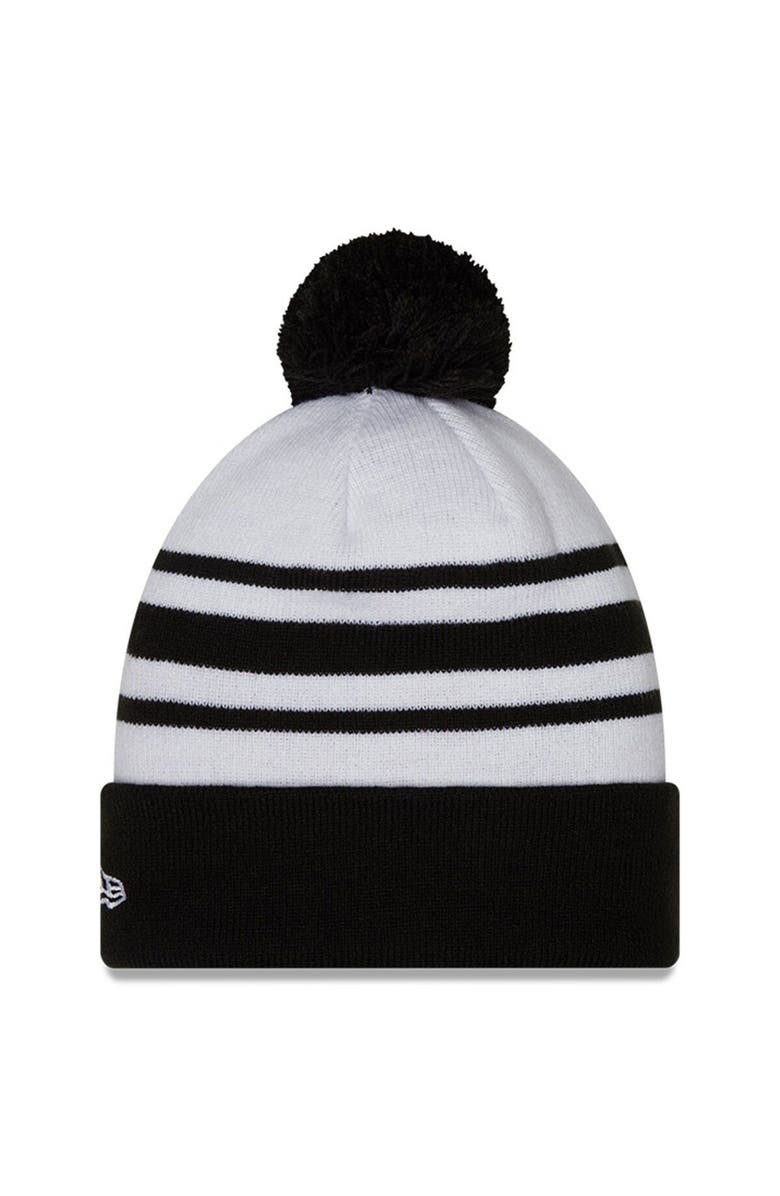 New Era Men's New Era White/Black Trackhouse Racing Team Collection Cuffed Knit Hat with Pom, Alternate, color, White