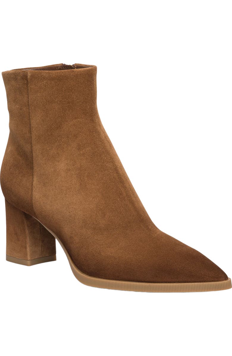 Santoni Women's suede ankle boot, Alternate, color, Brown