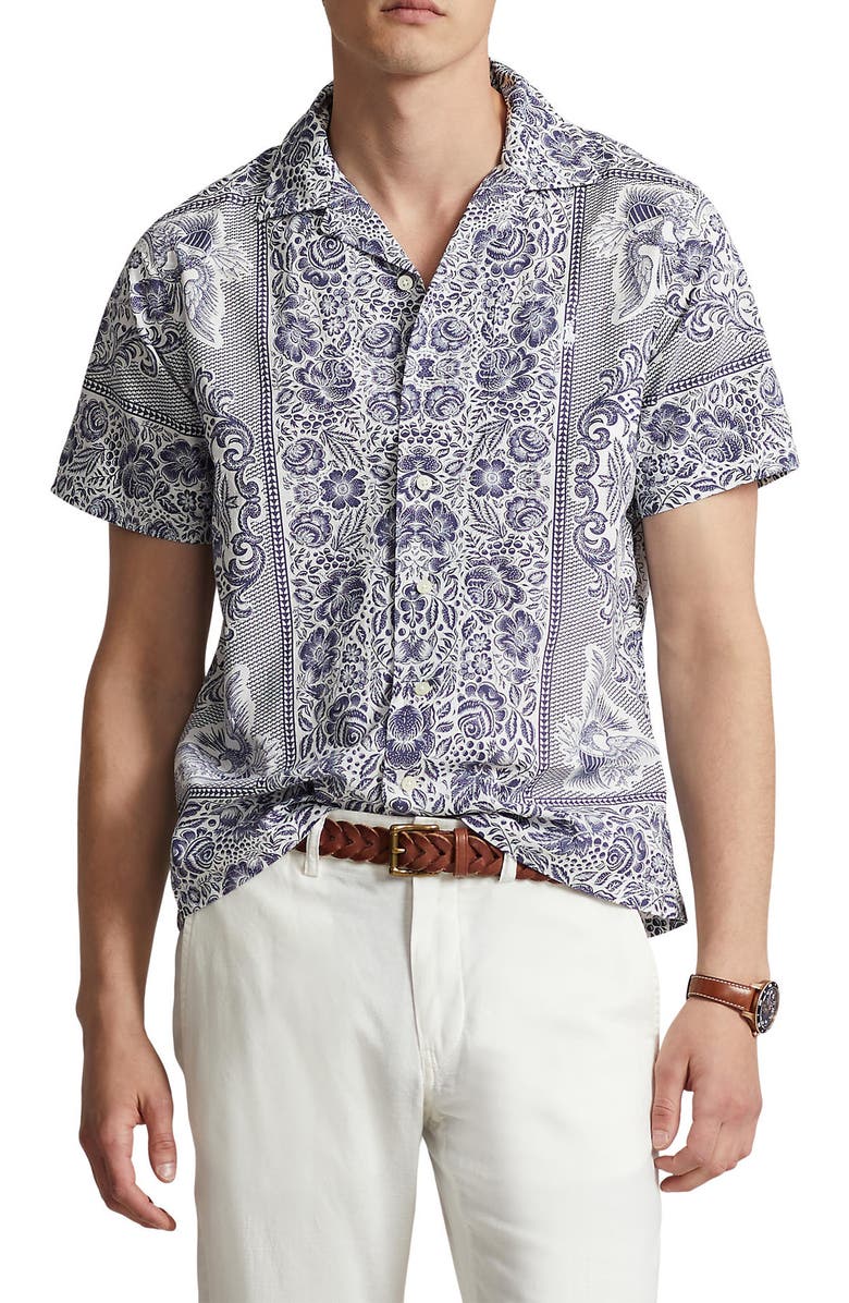 Polo Ralph Lauren Classic Fit Floral Print Camp Shirt, Main, color, 