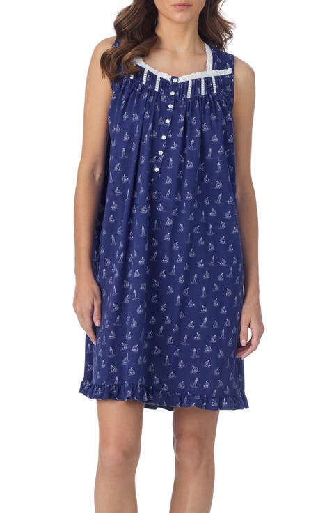 Sleeveless Cotton Jersey Nightgown