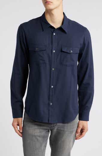 FRAME Cotton & Merino Wool Button-Up Shirt