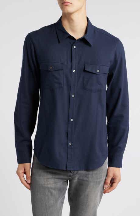 FRAME Cotton & Merino Wool Button-Up Shirt