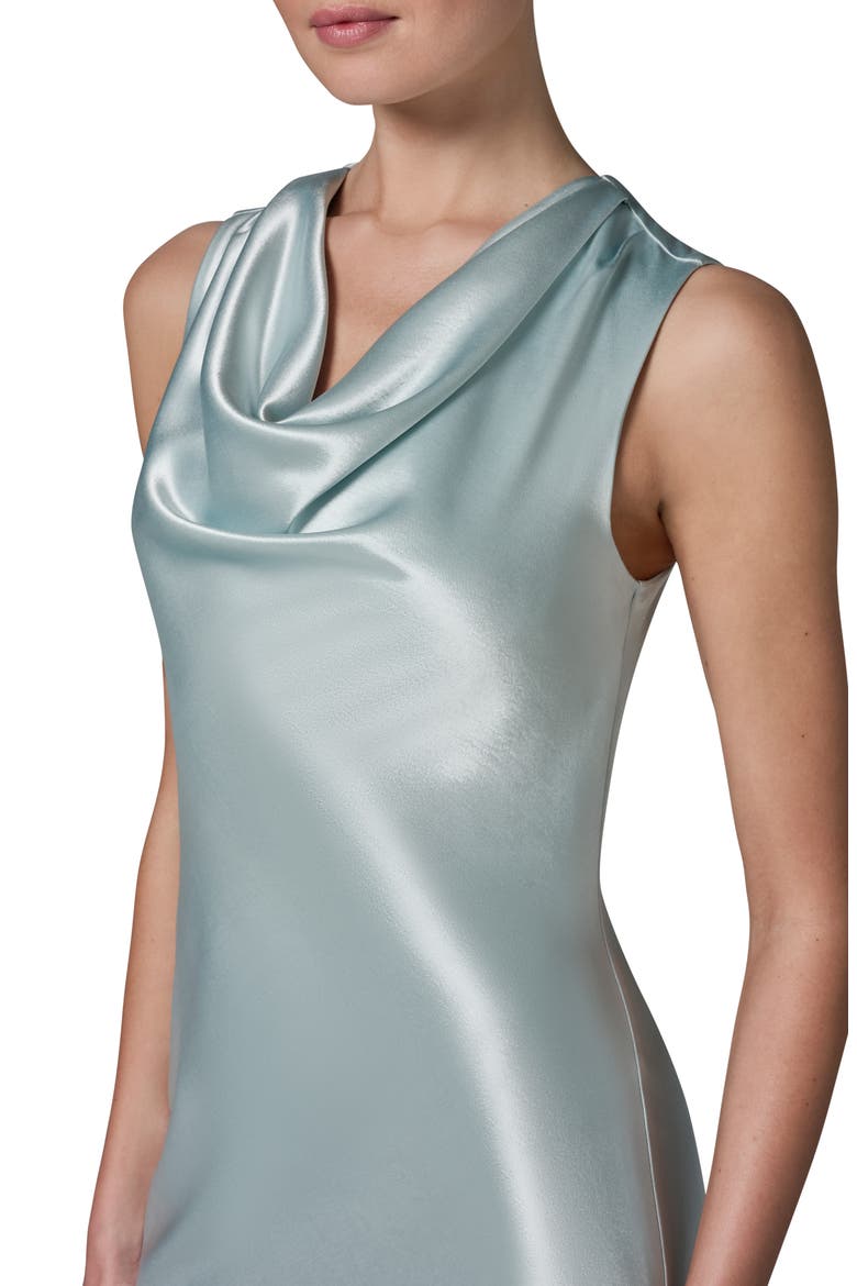 Cowl Neck Sleeveless Satin Gown, Alternate, color, DK Mist