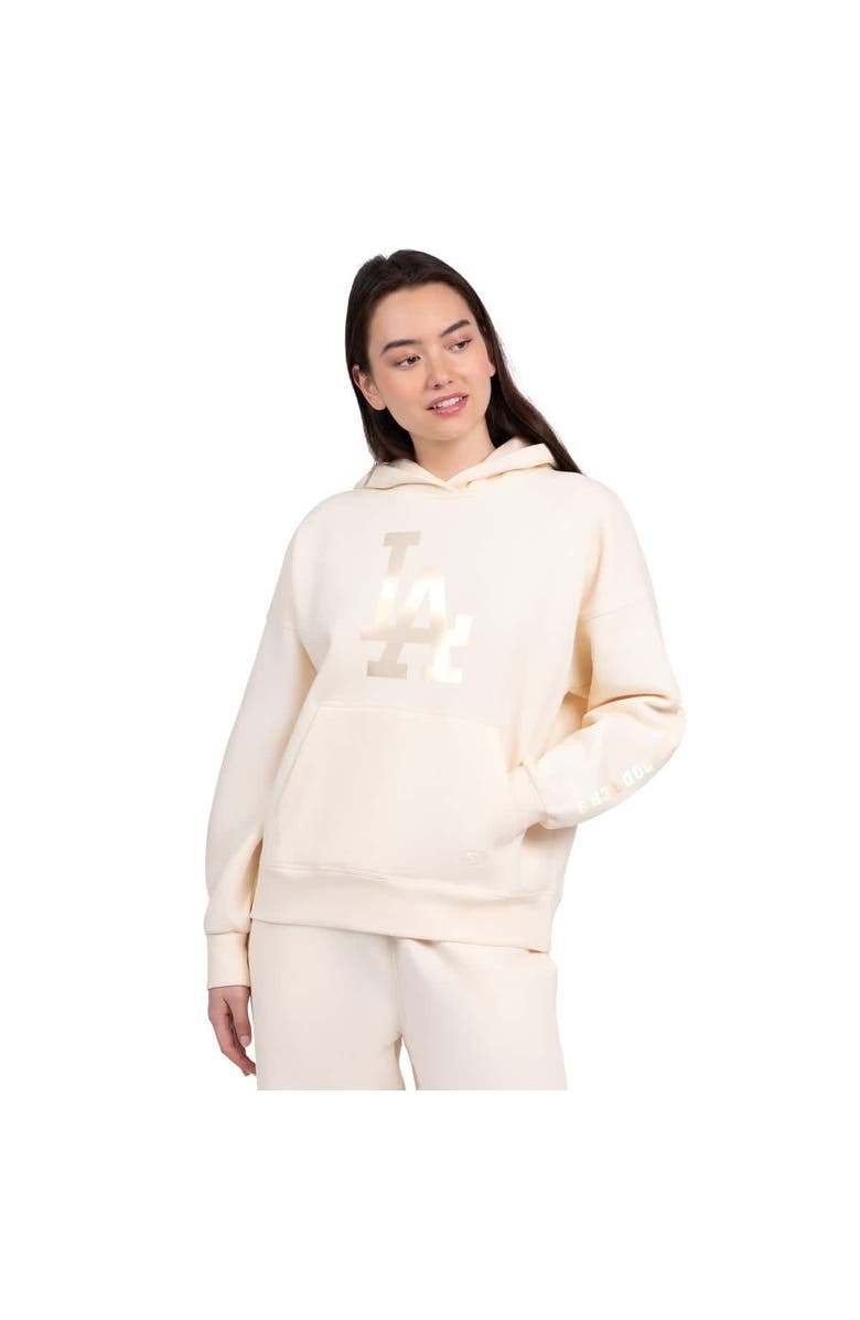 STARTER Women's Starter  Cream Los Angeles Dodgers Pastel Relaxed Hoodie, Main, color, Cream