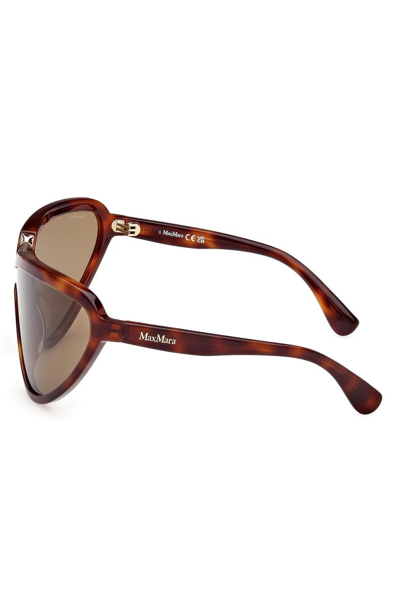 Max Mara Emil 0mm Shield Sunglasses, Alternate, color, Classic Havana / Brown Lenses