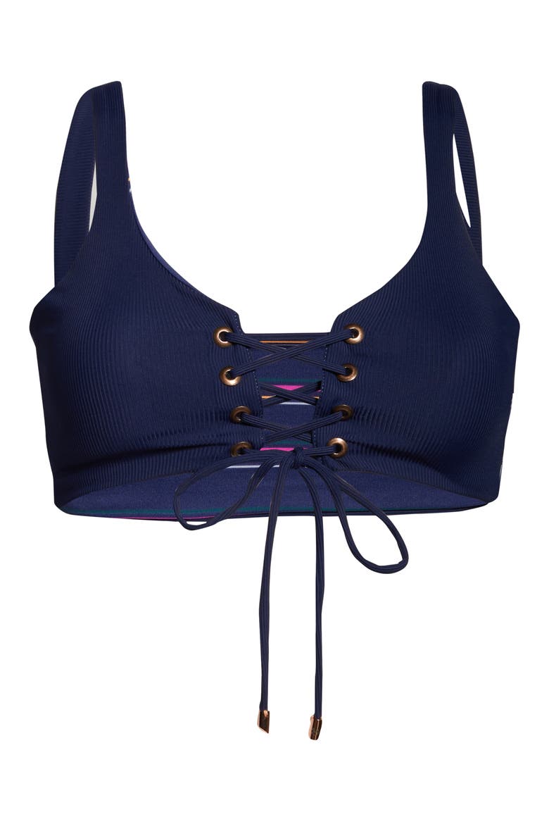 Dazzling Rib 4-Way Reversible Bikini Top, Alternate, color, INK BLUE RIB