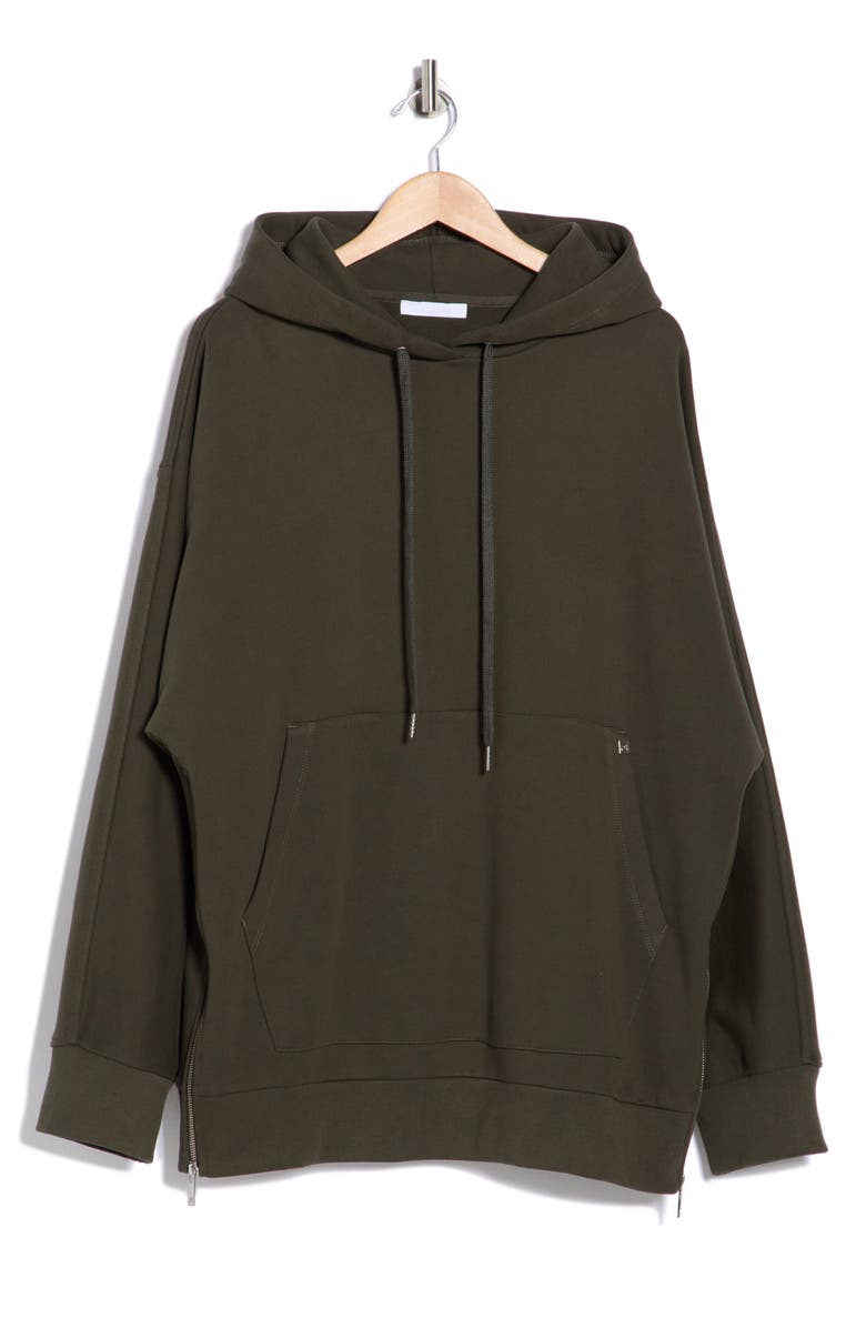 Helmut Lang Mega Zip Cotton Hoodie, Main, color, Seaweed