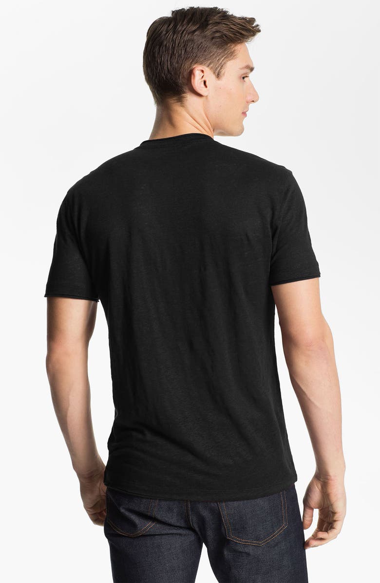 John Varvatos Linen Slim Fit V-Neck T-Shirt, Alternate, color,