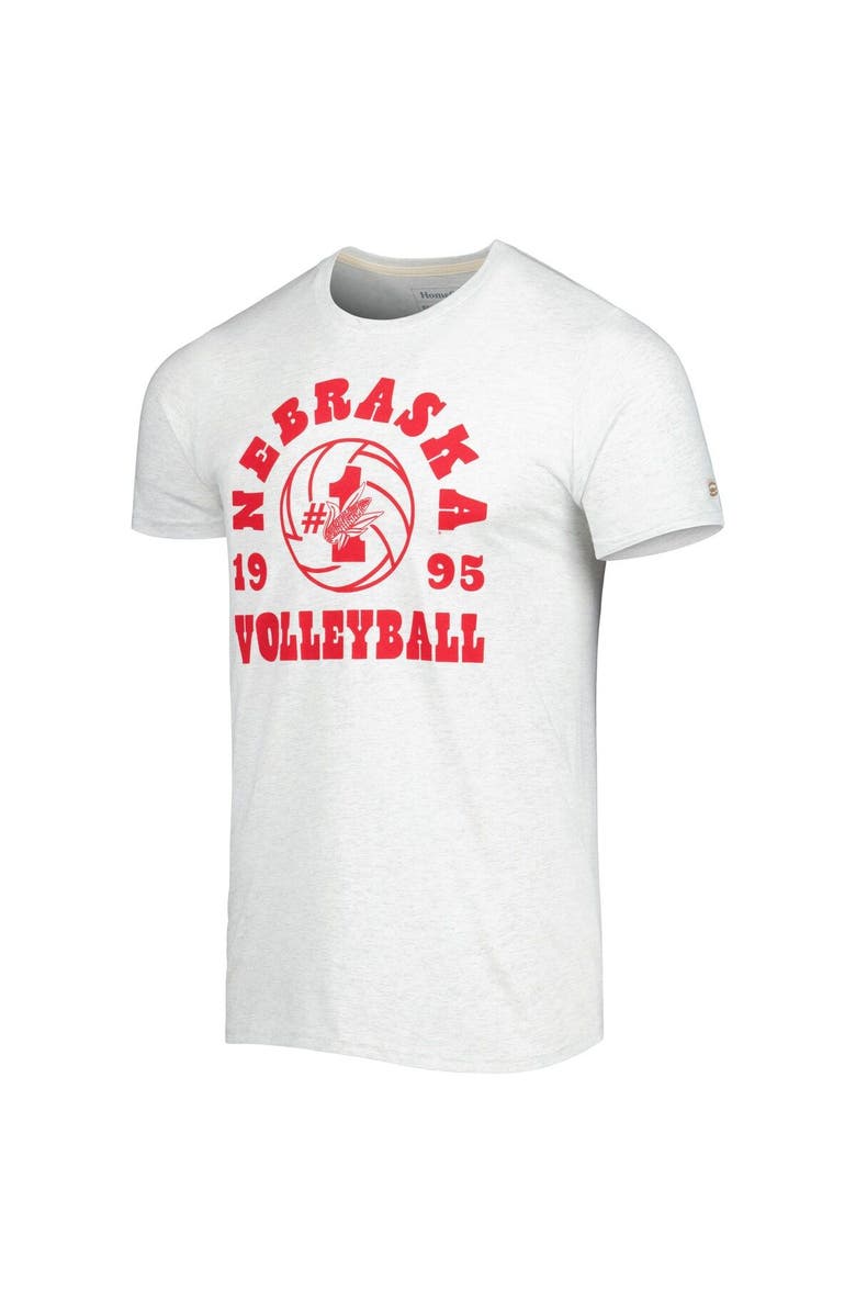 HOMEFIELD Men's Homefield Ash Nebraska Huskers Vintage 1995 Nebraska Volleyball Champions T-Shirt, Alternate, color, 