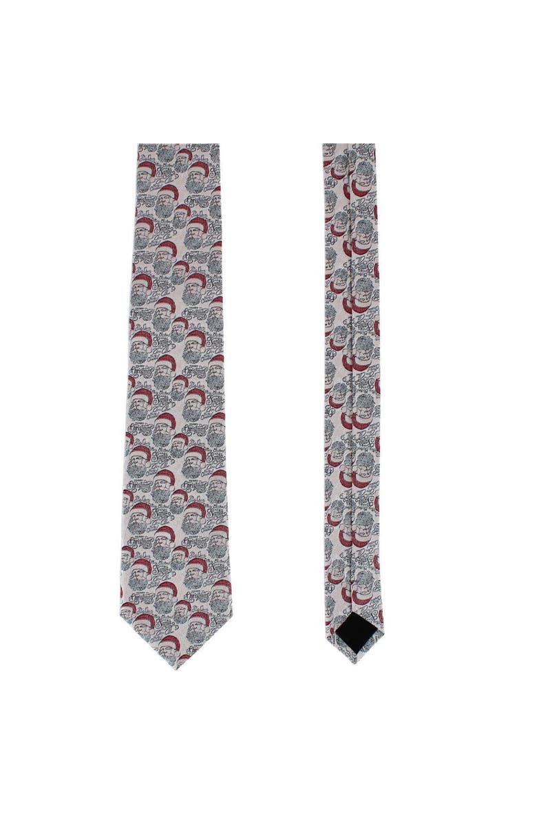 Trafalgar Santa Claus Is Watching Silk Novelty Necktie, Alternate, color, Cream