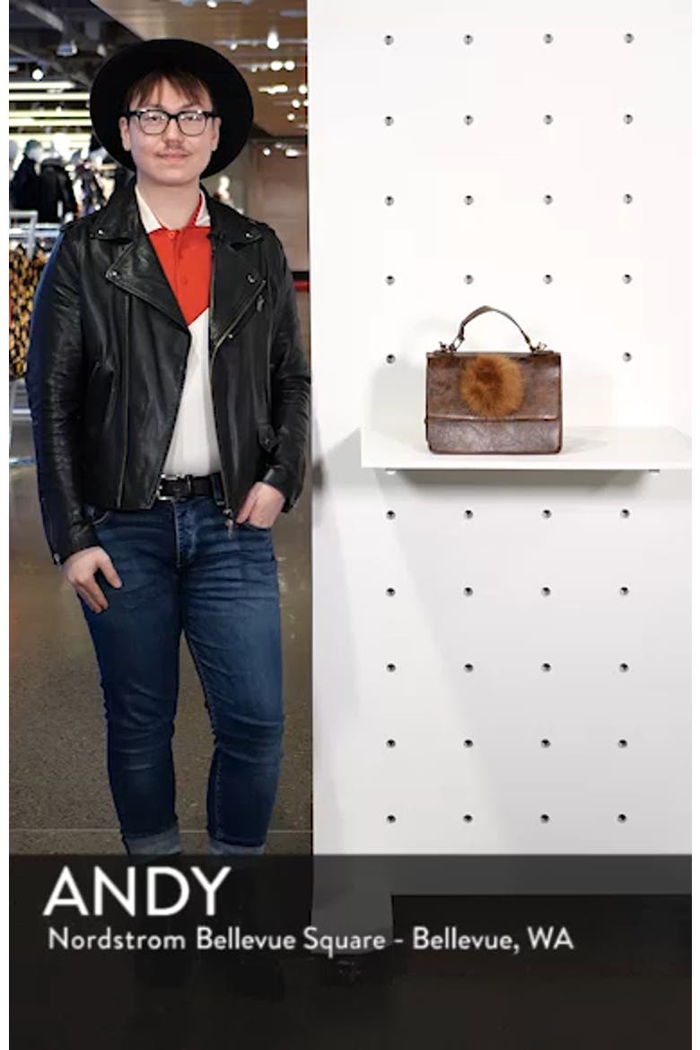 Eleanor Faux Leather Satchel with Faux Fur Pom video