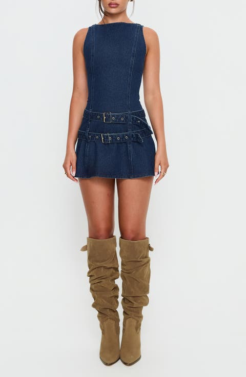 Kainer Buckle Denim Minidress
