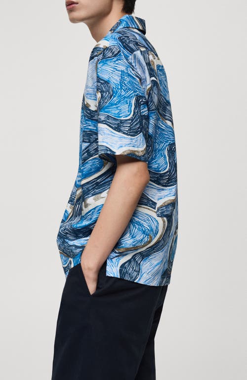 Mango Regular Fit Print Camp Shirt In Multi