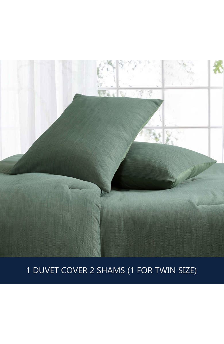 Nautica Herringbone Chenille Jacquard Duvet Set, Alternate, color, Light/ Green