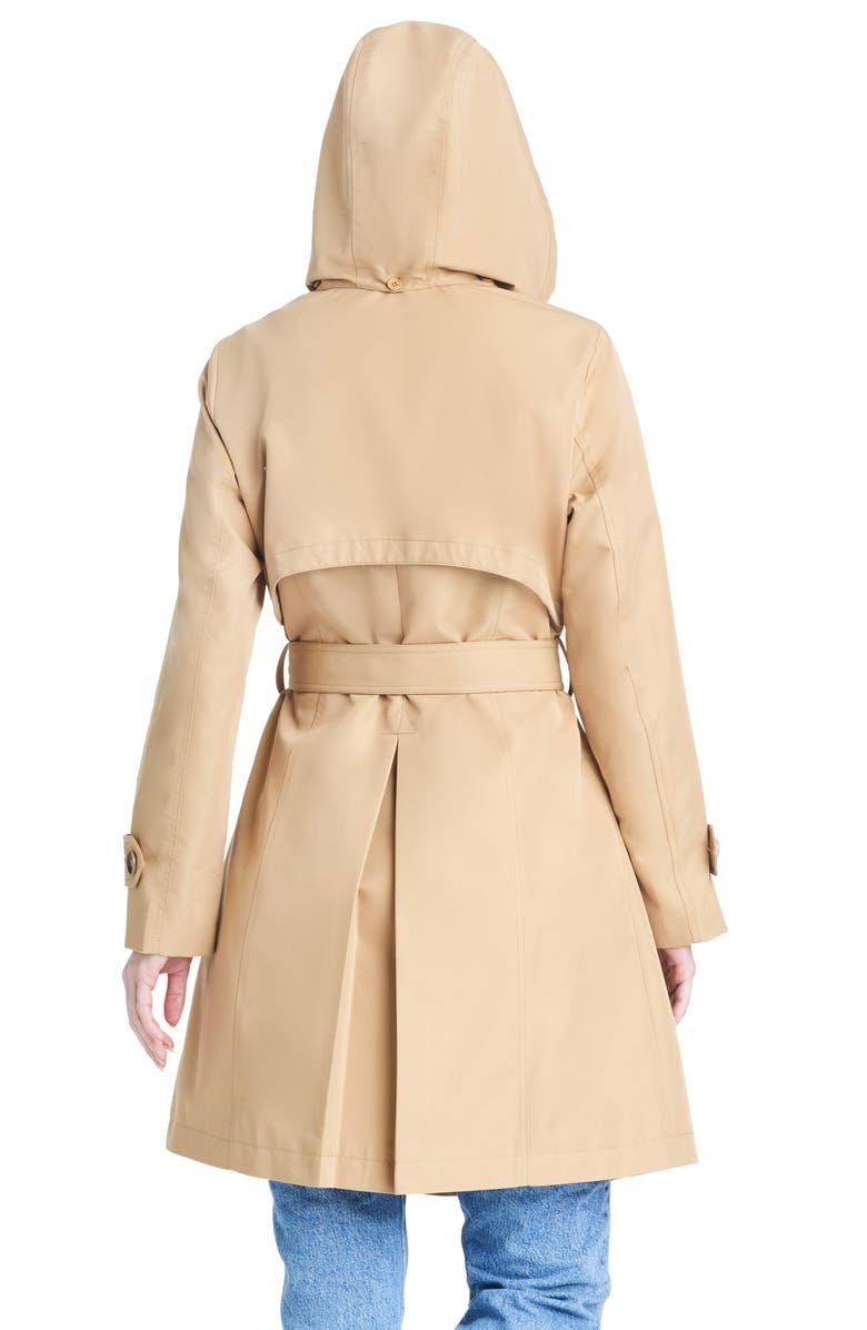 Sanctuary Single Breasted Hooded Water Resistant Trench Coat, Alternate, color, 